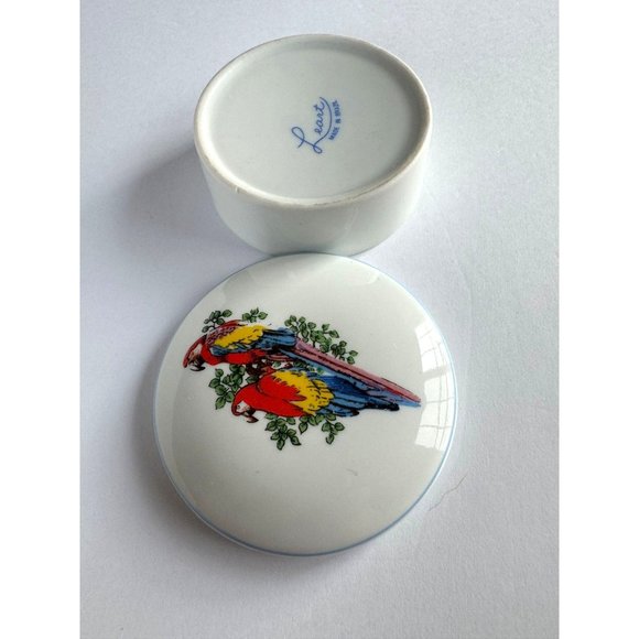 Vintage Leart Macaw Parrot Trink Box, Keepsake Ceramic Box, Birds - Picture 2 of 4